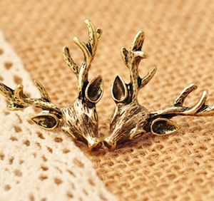 Neuheiten Heiße Mode Ohrringe Bijoux Vintage Retro Brincos ohrringe Deer Kopf Geweih Stud Ohrring Für Frauen Schmuck