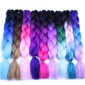 Synthetic Crochet Ombre Two Tone Three Tone Braiding Hair Jumbo Braids Bulks Extensions 24inch Africa Style X Expression
