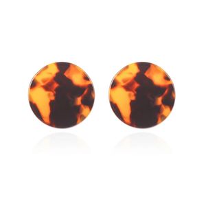 Partihandel-Leopard Print Charm Örhängen för Kvinnor Koreanska Stil Fashion Square Round Ear Studs Girl Simple Acrylic Resin Smycken Gratis frakt