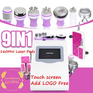 9in1 40K Kavitation Multipolar RF Slim Vakuum Radiofrequenz 160MW Laser Abnehmen Hautstraffung Laser Beauty Equipment Spa