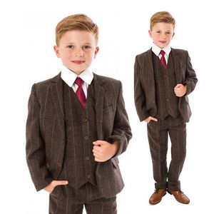 Custom Made Dois Botões Meninos Do Casamento Smoking Notch Lapela Moda de Alta Qualidade Crianças Ternos Formais