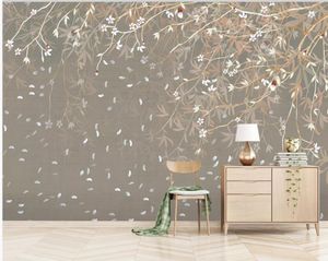 Custom any size photo Hand drawn branches wallpaper for walls 3 d for living room