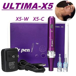 Derma Pen X5-C Dr Pen X5, nouveau tampon à micro-aiguilles X5-W, système de micro-aiguilles électriques et rechargeables automatiques avec écran LED
