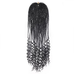 Africano Braid Twisted Synthetic Wigs Tube Black Wig Hair Wigs