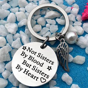 Sister Letter Stainless Steel Women Men Keychains Couple Lover Key Chains Key Ring Promotion Celebration Gift