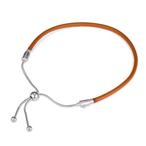 Original autentiska armband 100% 925 sterling silver smycken glidande läderarmband för kvinnor DIY charms pärlor fina smycken 2019 nya