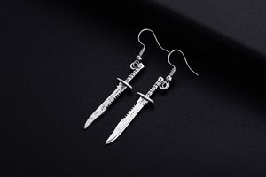 20Pair/lot Silver Plated Trendy Vintage Knife charms Shape Dangle Earrings for Women Retro Drop Earrings Jewelry Party Gifts new