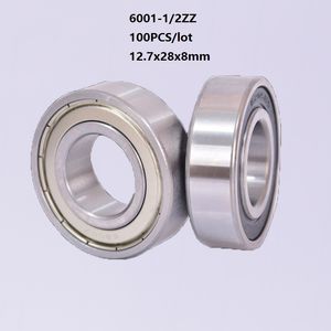 100 sztuk / partia 6001-1 / 2 łożysko 6001-1 / 2Z 6001-1 / 2 z 12.7 * 28 * 8mm Ekranowane głębokie rowki łożysko kulkowe 12.7x28x8mm