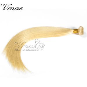 VMAE #613 Blond 3 buntar Virgin European Silky Straight Weft Hårförlängningar 12 till 28 tum naturliga mjuka obearbetade Remy -väver