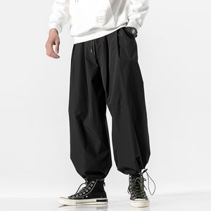 Casual joggers byxor herr mode fasta färg lösa breda ben byxor män streetwear vilda hip-hop byxor män tröjor m-5xl