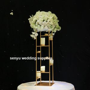 Новый стиль Золотой цвет металла цветок Подставка для свадебного стола Centerpiece senyu0147