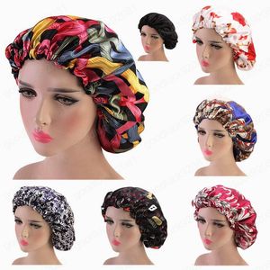 Extra Large Satin Lined Bonnets African Pattern Print Fabric Ankara Bonnets Women Sleep Cap 2019 Winter New Fashion Head Wrap