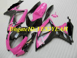 鈴木GSXR600 750 K6 06 07 GSXR600 GSXR750 2006 2007 ABSピンクブラックフェアリングセット+ギフトSB46