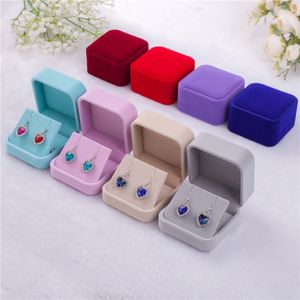 6 cores Moda veludo casos caixas de jóias para única Dangle Brincos de casamento jóias Dom embalagens Exibição Tamanho 70 milímetros * 80 milímetros * 40mm