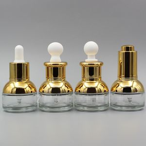 20 ml/0,66oz Hilde nachfüllbare klare Glas -Tropfen -Flasche ätherische Öl Kosmetik Jar Pot Container Flaschen Flaschen mit Glaspipetten -Tropfen