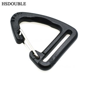 50pcs lot 1''Plastic Buckles Hook Climbing Carabiner Hanging Keychain Link Backpack Strap Webbing 25mm