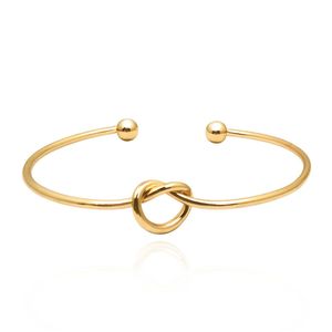 Girl Simple Knot Heart Style Open Wire Bracelets Bangle Jewelry Wedding Party Fashion Women Love Accessories