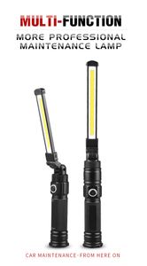 Nuevo COB Task Light USB CARGA DE CARGA DE CUCHO LUZ MULTI-FUNTE LED Plegado con luces de trabajo magnet