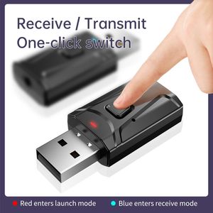 Mini Wireless Bluetooth-mottagarefunktion 2 i 1 bil ljud hörlursspelare TV Notebook Desktop Adapter Bekvämlighet Mottagna Finger Touch