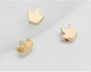 100 pz/lotto Crown Bead placcato Oro distanziatore Perline Jewerly Accessori per Monili Che Fanno 5mm