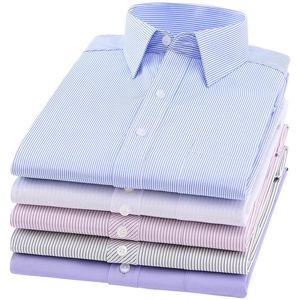 Новые мужские деловые рабочие рубашки модные с длинным рукавом Slim Fit мужские рубашки в полоску 3XL высокое качество однотонная мужская одежда подходят
