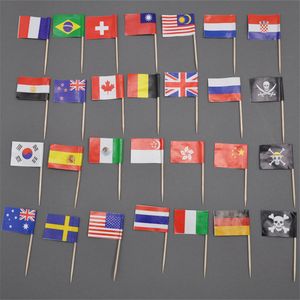 10.000 bitar mini internationella land flagga cocktail pinnar plockar cupcake sanswich party mat catering dekor tandpetare usa uk au blandad