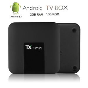 TX3 Mini Android Caixa de TV GB GB Amlogic S905W OCTA CORE CORE SUPPOT H K TPS Media Player TV inteligente
