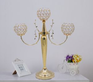 Tall Golden Flower Vase European-Style Bröllopsdekoration Inredning Artiklar Bröllop Centerpiece Flower Stativ Best0914