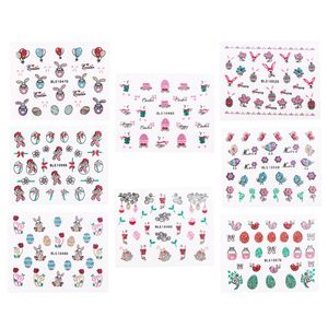 10 Stück 3D Nail Sticker Exquisite Glitter Cartoon gemusterte Ostern Nail Sticker A987