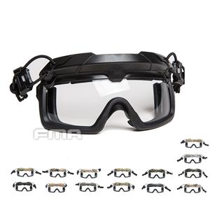 FMA Tactical Capacete de Segurança Óculos de Segurança 3mm Lente Branca Split Óculos de Óculos Anti-Nevoeiro TB1333-W Para Capacete