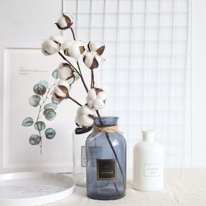 GUIGUI Natural Cotton Flower Bouquet - 10 Blossoms per Branch - Dried & Stunning - Perfect for Home Decor & Special Occasions .