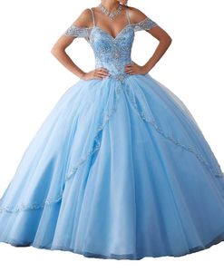 Womens 'Sweetheart Ballkleid Kristalle Quinceanera Dress Cap Sleeves Sweet 16 Prom für Party