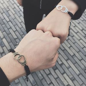 Vintage Silver Gold Color Handcuffs Bracelets For Men Women Freedom Charm Chain Bracelet Bangles Fashion Jewelry Summer Style Gift