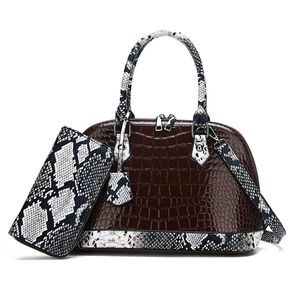 HBP Fashion handbags ladies bag shoulder pu leather trend large-capacity shell (brown)