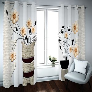 skräddarsy 3d fönster gardin blommande gren vardagsrum sovrum lyxig blackout draperier retro 3d gardin fönster