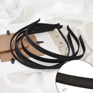 10 Stück 5 mm 10 mm schwarzes Grosgrainband mit schlichtem Metall-Stirnband mit samtgefüttertem Draht auf der Rückseite, Haarbänder zum Selbermachen, Haarschmuck