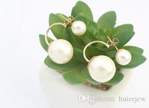 Pearl Earings Fashion Pretty Wholesale China Channel Jewelry Korean Double Pearls Earrings Bridal Gold Earrings big candy ball Stud Earings