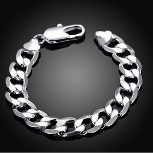 6-12MM łańcuszek z zawieszkami 925 sterling silver bransoletka kobiety mężczyźni elegancka biżuteria wesele hurtownia trendów w modzie prezenty