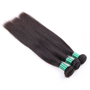 Grad 9a dubbel inslag hår 100 Human Brasilian Remy Hair Silk Straight 100g Piece 3 Bunds Lot Free DHL