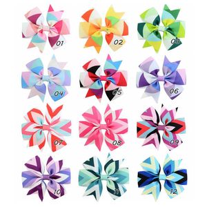 Wholesale 12 Colors Hair Bows Hair Pin for Kids Flower Clip Hot Girls Children Cute Accessories Baby Wavy Stripes Hair pin