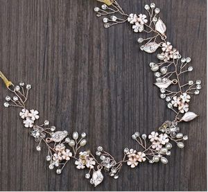 Rose Złoto Kwiat Akcesoria do włosów Bridal Hair Strap Europe and America Bridal Handmade Biżuteria