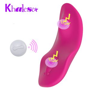 Khalesex Clitoral Estimulador controle remoto sem fio Panty Wearable Vibrador invisíveis Vibrating Egg brinquedos adultos do sexo para mulheres Y200226