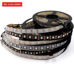 5V 60LEDs / m APA102 Digital RGB LED Strip Luz TV 5050 SMD Endereçável LED Pixel fita flexível programável Branco / Preto PCB IP20 / IP65 / IP67