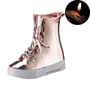 Mini Creative Canvas Shoes Lighter Metal Flame Butane Gas Cigarette Lighters Inflatable for Women Collection Home Decoration Style