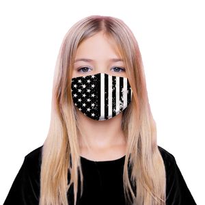 Designer Luxury Face Mask Cotton Cloth with PM2.5 Replaceable Filter Washable Reusable Masks Ameican Flag Pattern Mouth freedom