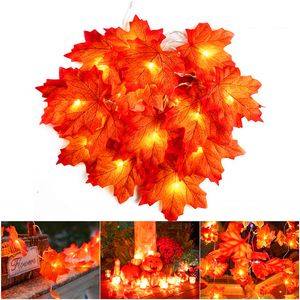 Decorazioni autunnali Decorazioni per luci autunnali Decorazioni per il raccolto Decorazioni natalizie per il Ringraziamento Ghirlanda autunnale illuminata Lampade a corda con foglie d'acero alimentate a batteria