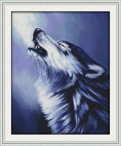 Картины домашнего декора Wolf Howl, ручной работы вышивки крестом ремесла инструменты вышивания Рукоделие наборы подсчитанные печатающие на холсте DMC 14CT / 11CT