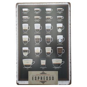 ビンテージコーヒーショップメタル絵画アート工芸品メタルスズサイン醸造コーヒーを醸造したカップ缶ポスターヨーロッパ創造的な鉄の看板