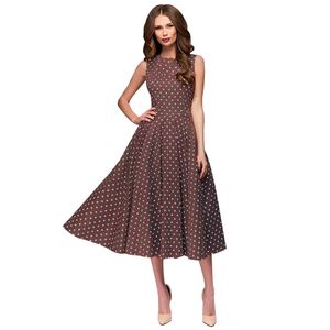 Sommer Frauen Langes Kleid 2018 Elegante Polka Dot Print Ärmellose Casual Kleider Vintage Party Kleid Frauen Kleidung