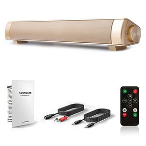 S08 leistungsstarke Bluetooth Soundbar 10W Audio Wireless Slim Stereo-Lautsprecher LP-08 im gebauten Subwoofer für TV-PC-Heimkino-Soundsystem Surround